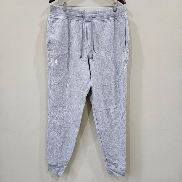 Under Armour Men's Rival Jogger Pants XL Gray Fleece Activewear Athleisure Cozy - Picture 1 of 10